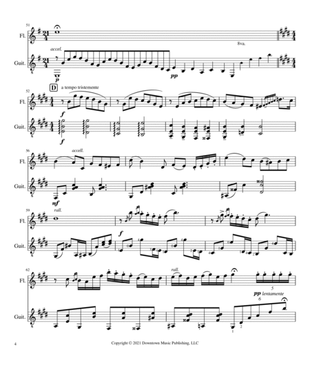 Cafe 1930 by Piazzolla for Flute and Guitar - Original Version (Full Score and Parts) image number null