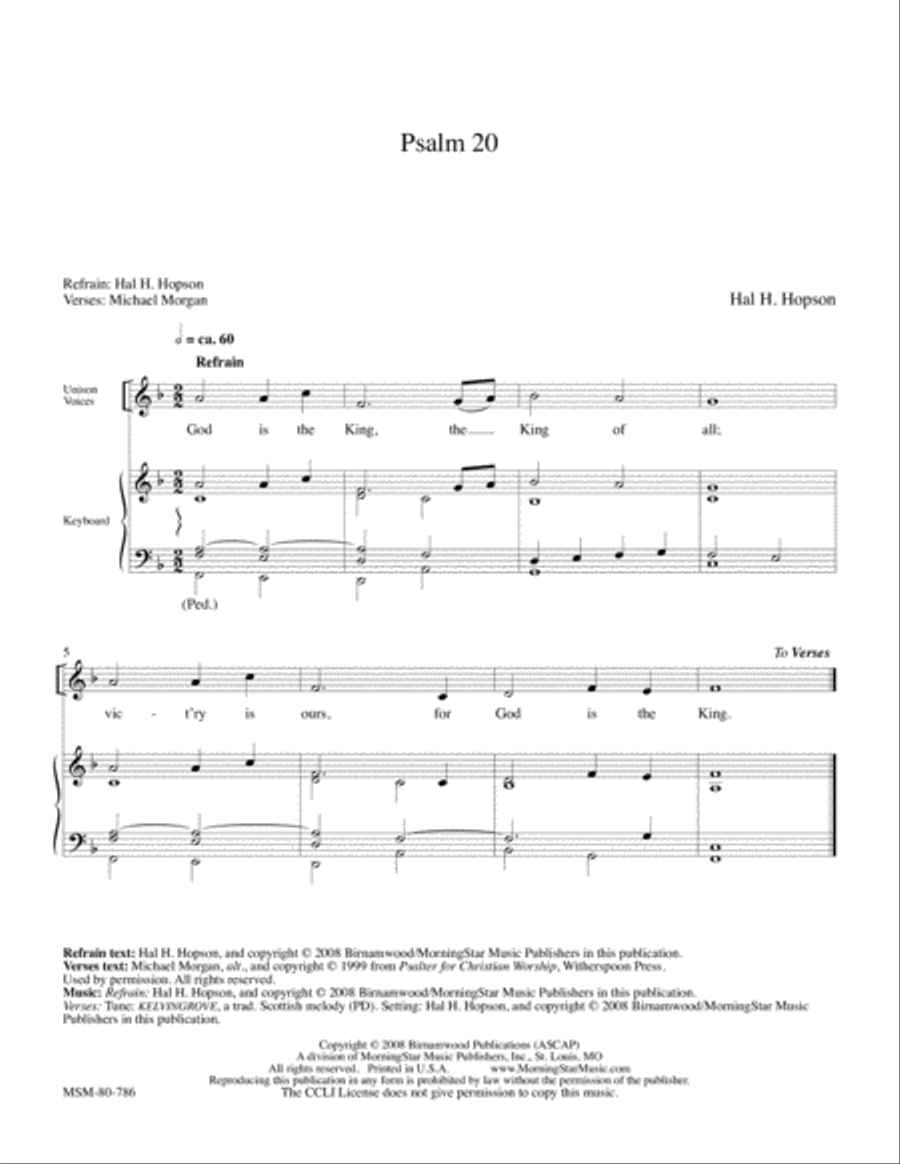 Psalm 20 4-Part scores gallery preview page 1