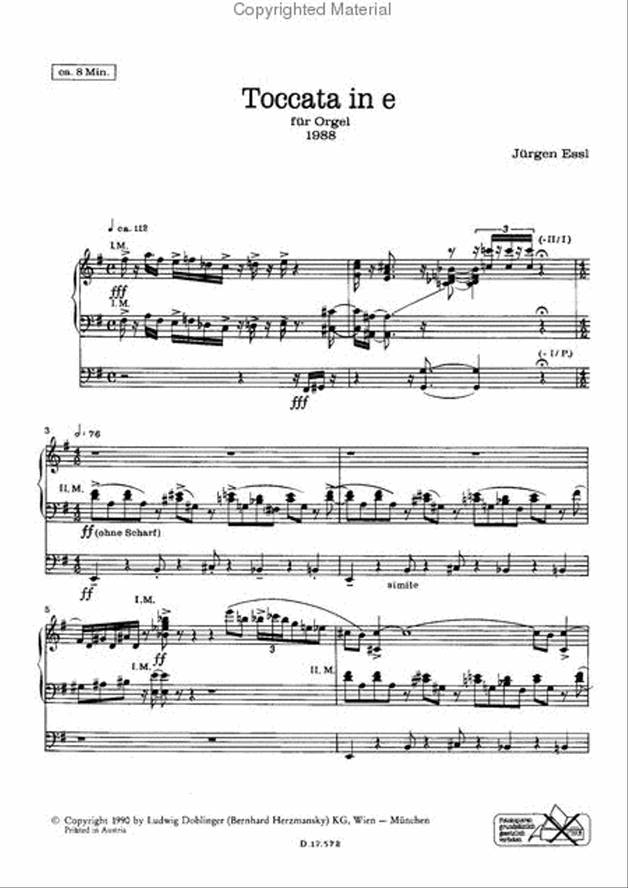 Toccata in e op. 1 Organ scores gallery preview page 2