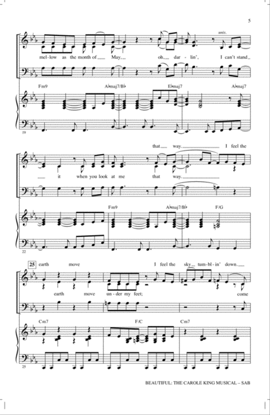 Beautiful: The Carole King Musical (Choral Selections) 3-Part scores gallery preview page 3