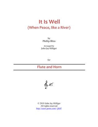 Book cover for It Is Well with My Soul for Flute and Horn