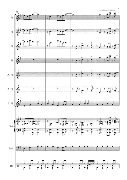 POKAREKARE ANA - Flute Choir & Rhythm Section (Full Score) image number null