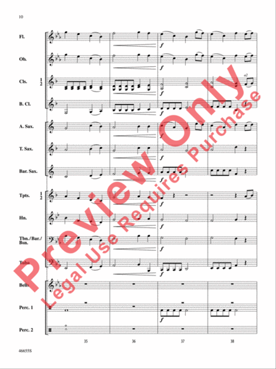 Open the Door! Open the Door! Concert Band scores gallery preview page 11
