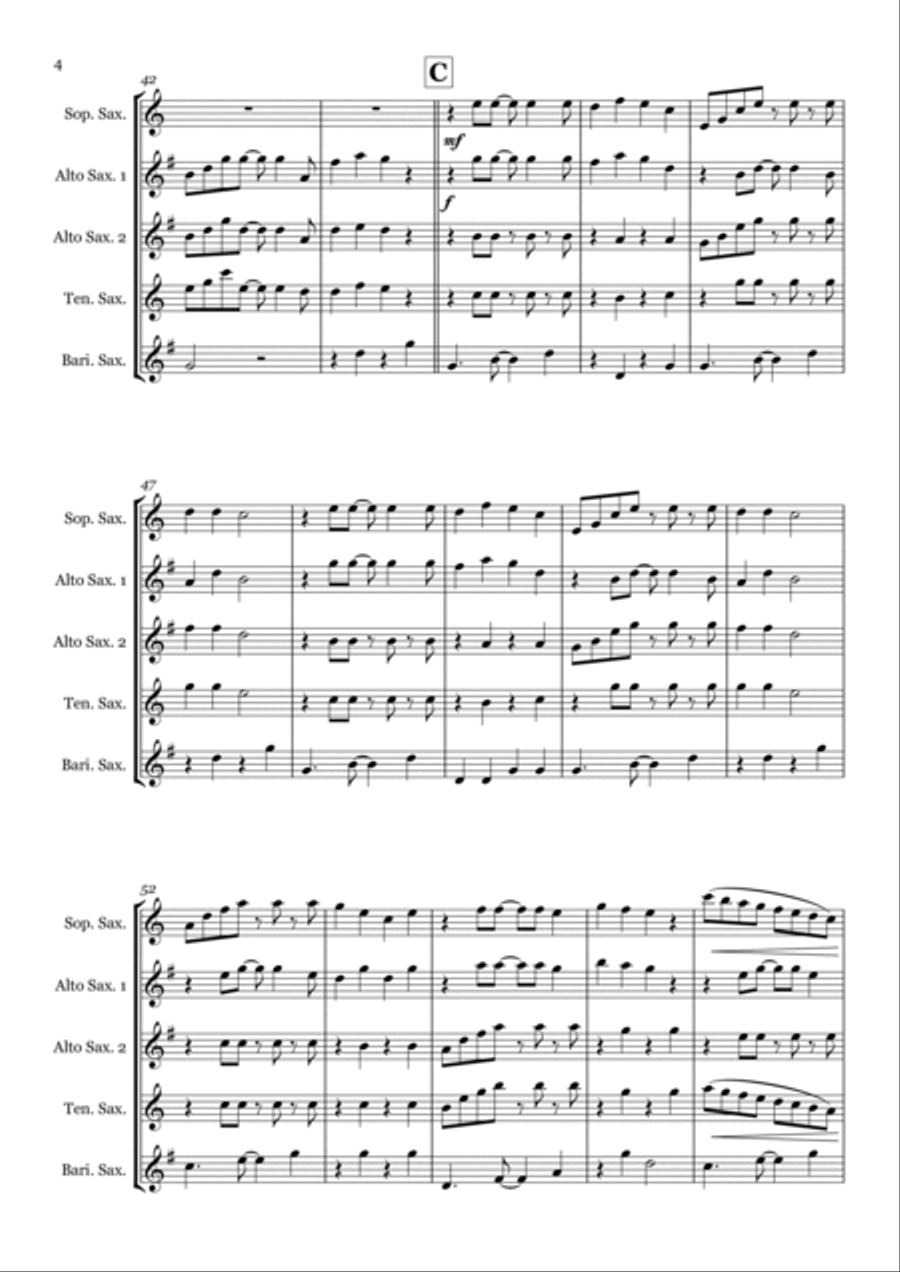 Under The Sea Saxophone Quintet scores gallery preview page 4