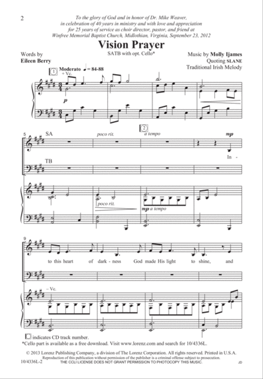 Vision Prayer Vision Prayer 4-Part scores gallery preview page 2