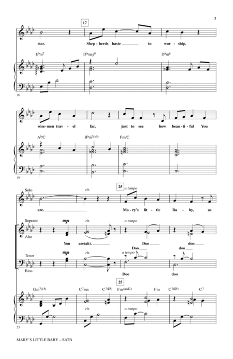 Mary's Little Baby (How Beautiful You Are) Choir scores gallery preview page 2
