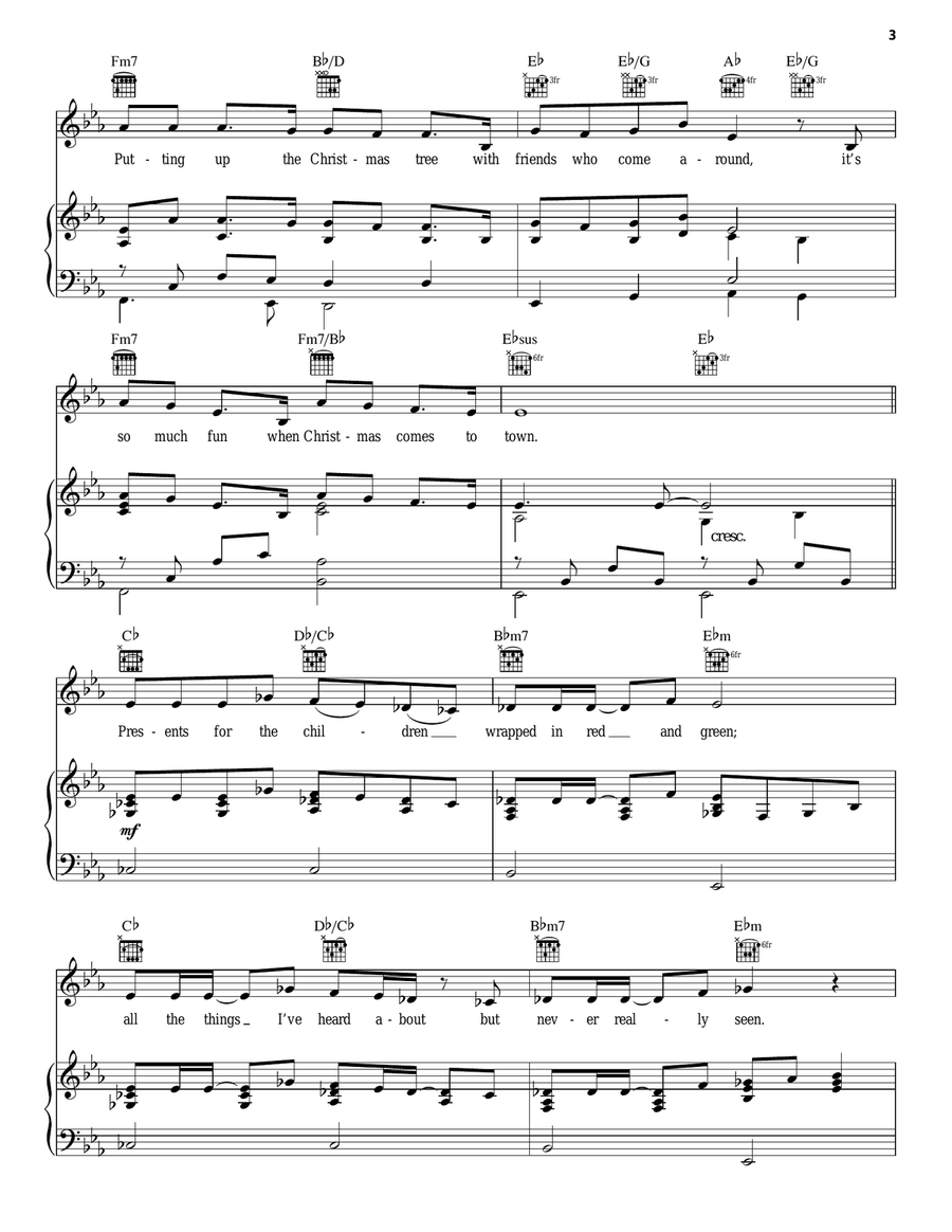 When Christmas Comes To Town Piano, Vocal, Guitar scores gallery preview page 3