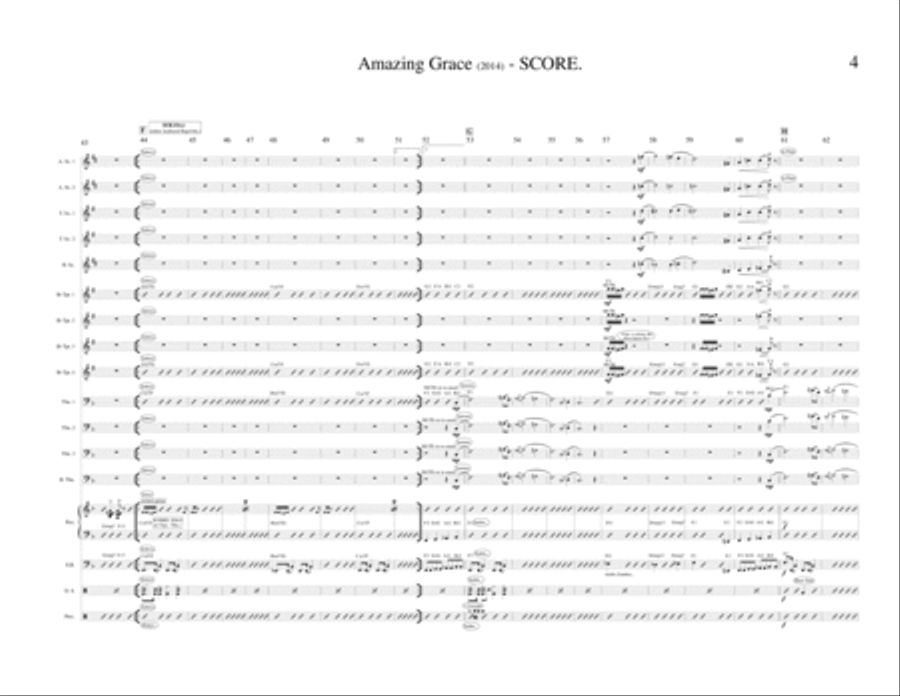 Amazing Grace (Jazz Band) Jazz Ensemble scores gallery preview page 5