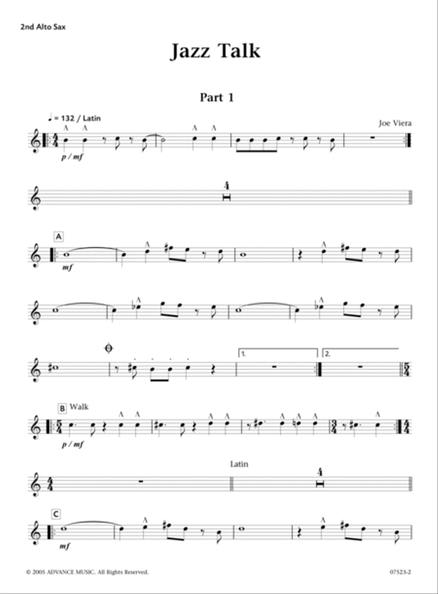 Jazz Talk Saxophone Quintet scores gallery preview page 2