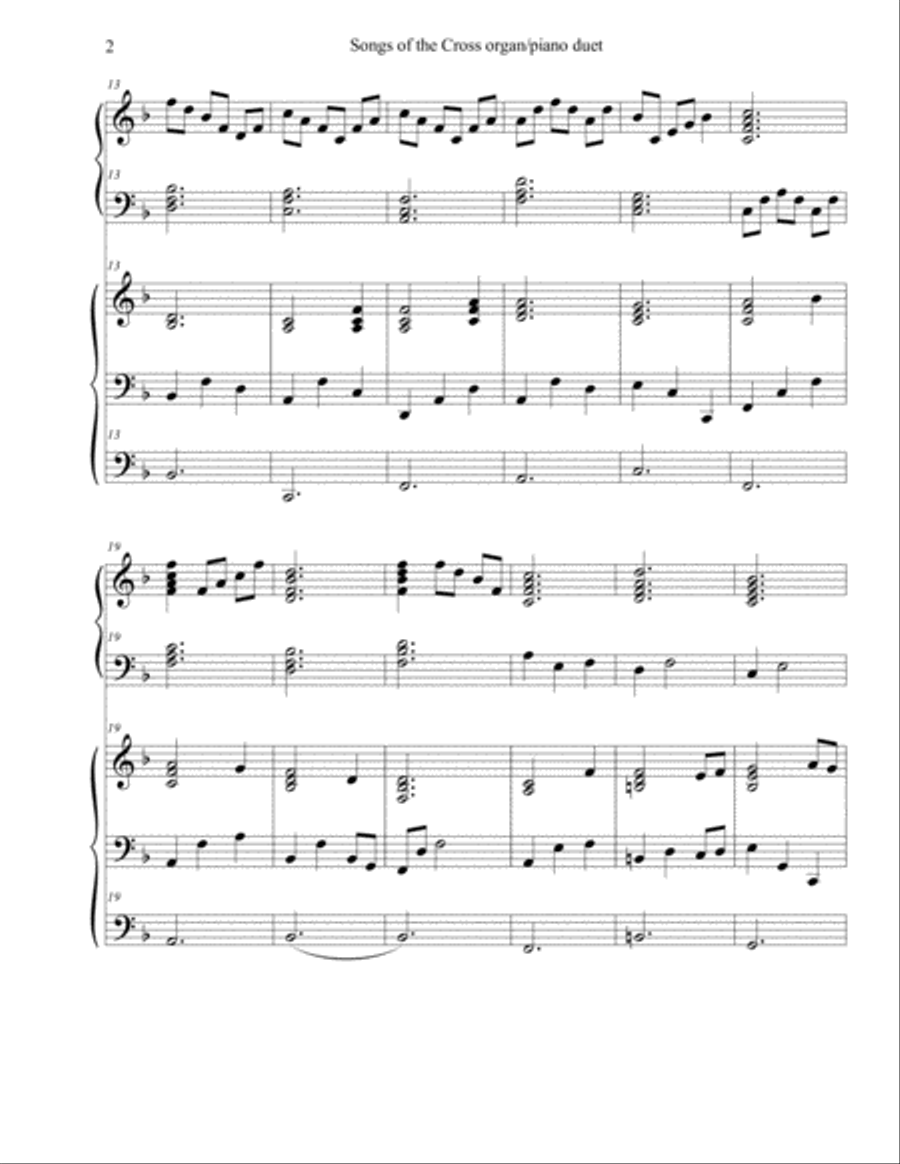 Songs of the Cross Organ/Piano Duet Piano Duet scores gallery preview page 2