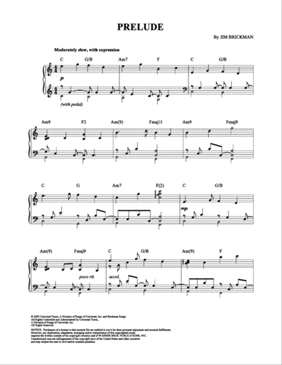 Prelude Prelude Piano Solo scores gallery preview page 1