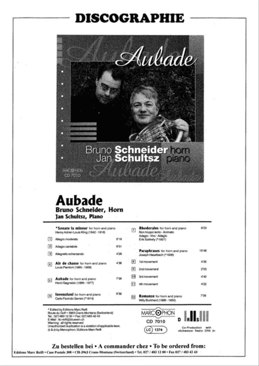 Sonate en la mineur Horn scores gallery preview page 3