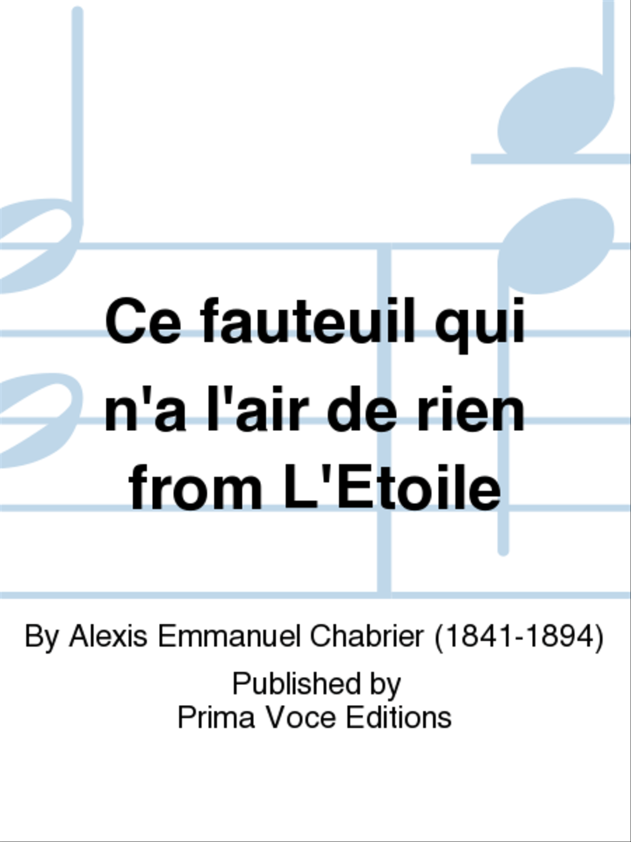 Ce fauteuil qui n'a l'air de rien from L'Etoile Tenor Voice scores gallery preview page 1