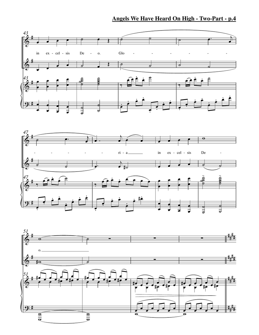 Angels We Have Heard On High (Two-Part Choir) 2-Part scores gallery preview page 5