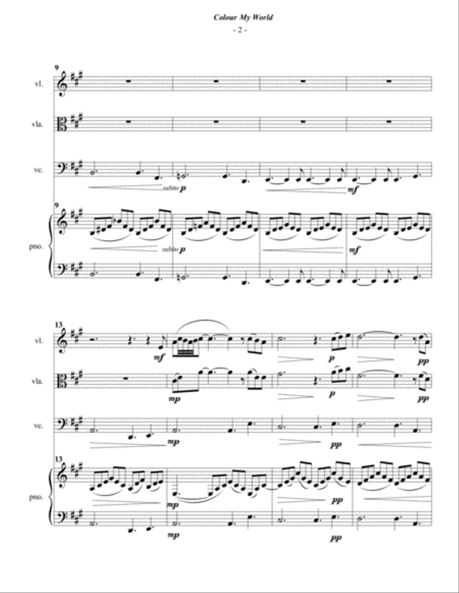 Colour My World Piano Quartet scores gallery preview page 2