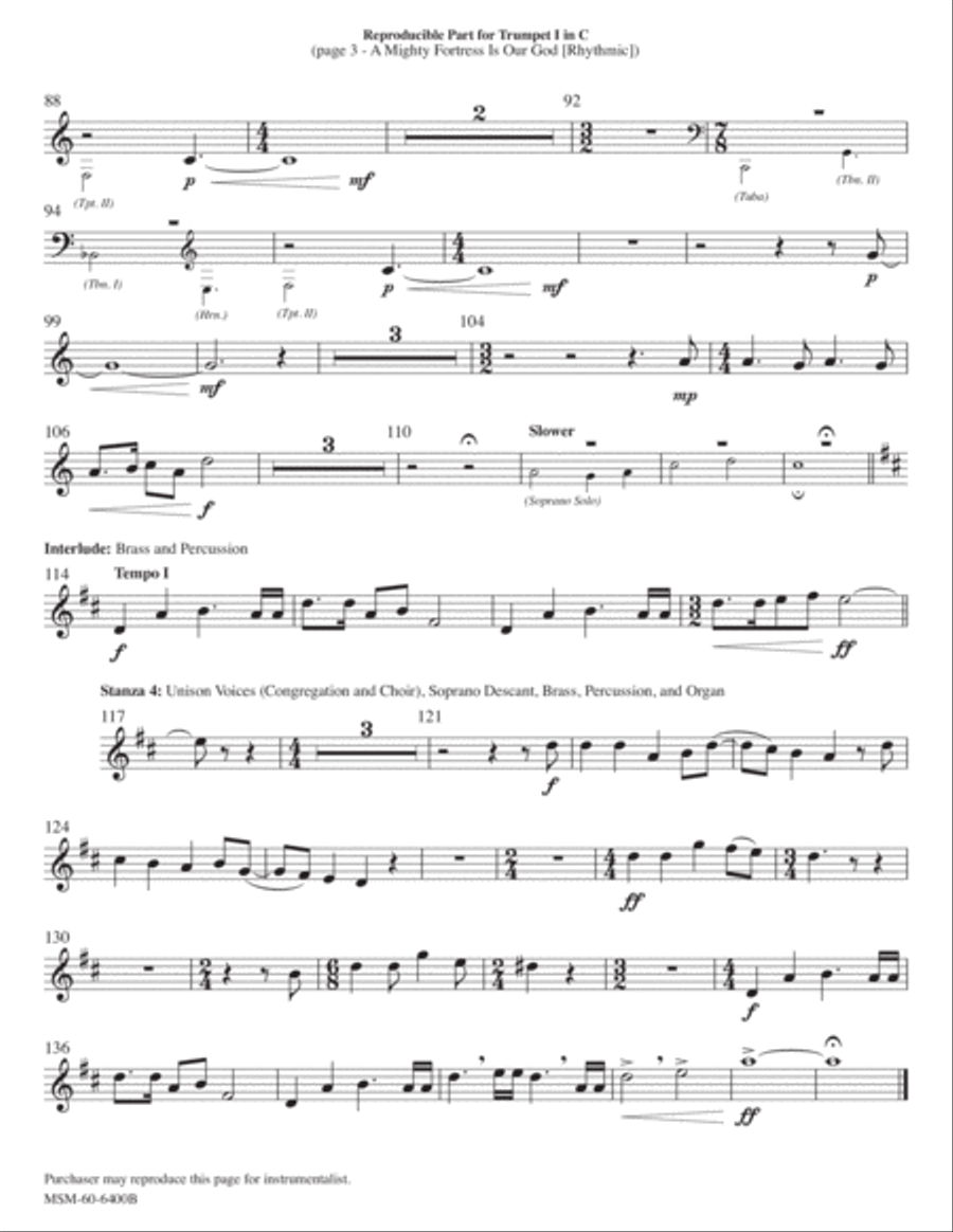 A Mighty Fortress is Our God (Rhythmic) Choir scores gallery preview page 6