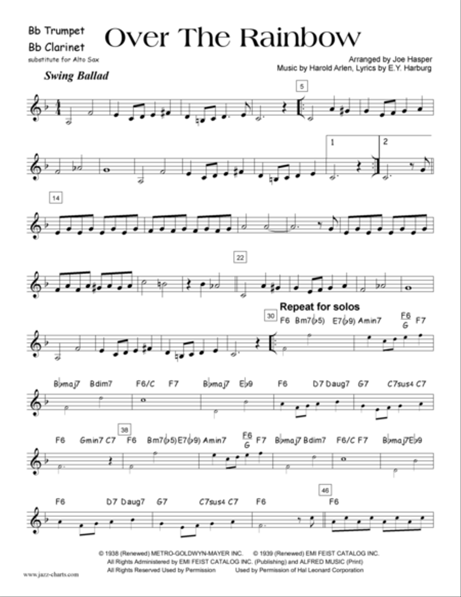 Over The Rainbow (from The Wizard Of Oz) Jazz Ensemble scores gallery preview page 6