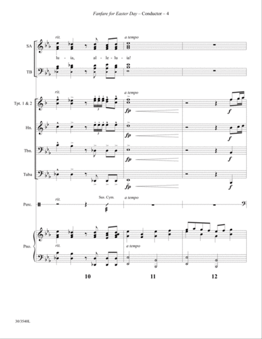 Fanfare for Easter Day - Brass Quintet and Percussion Score and Parts Choir scores gallery preview page 6