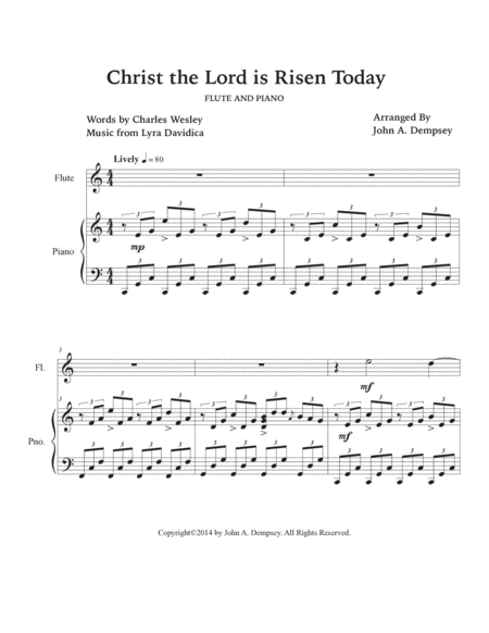 Christ the Lord is Risen Today (Flute and Piano) image number null