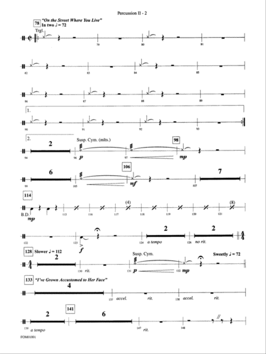 My Fair Lady (Medley): 2nd Percussion Full Orchestra scores gallery preview page 2
