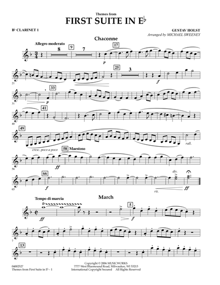 First Suite In E Flat, Themes From - Bb Clarinet 1