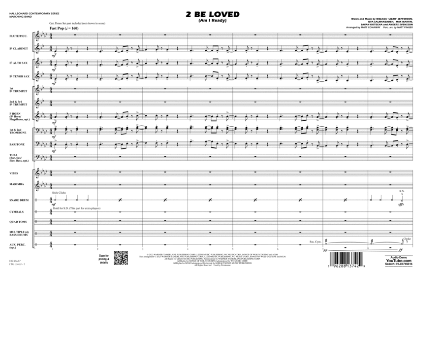 2 Be Loved (Am I Ready) (arr. Conaway & Finger) - Conductor Score (Full Score)