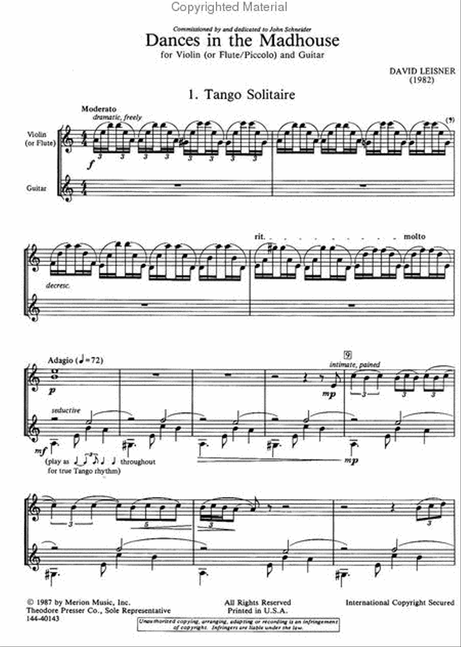 Dances in the Madhouse Chamber Music scores gallery preview page 2