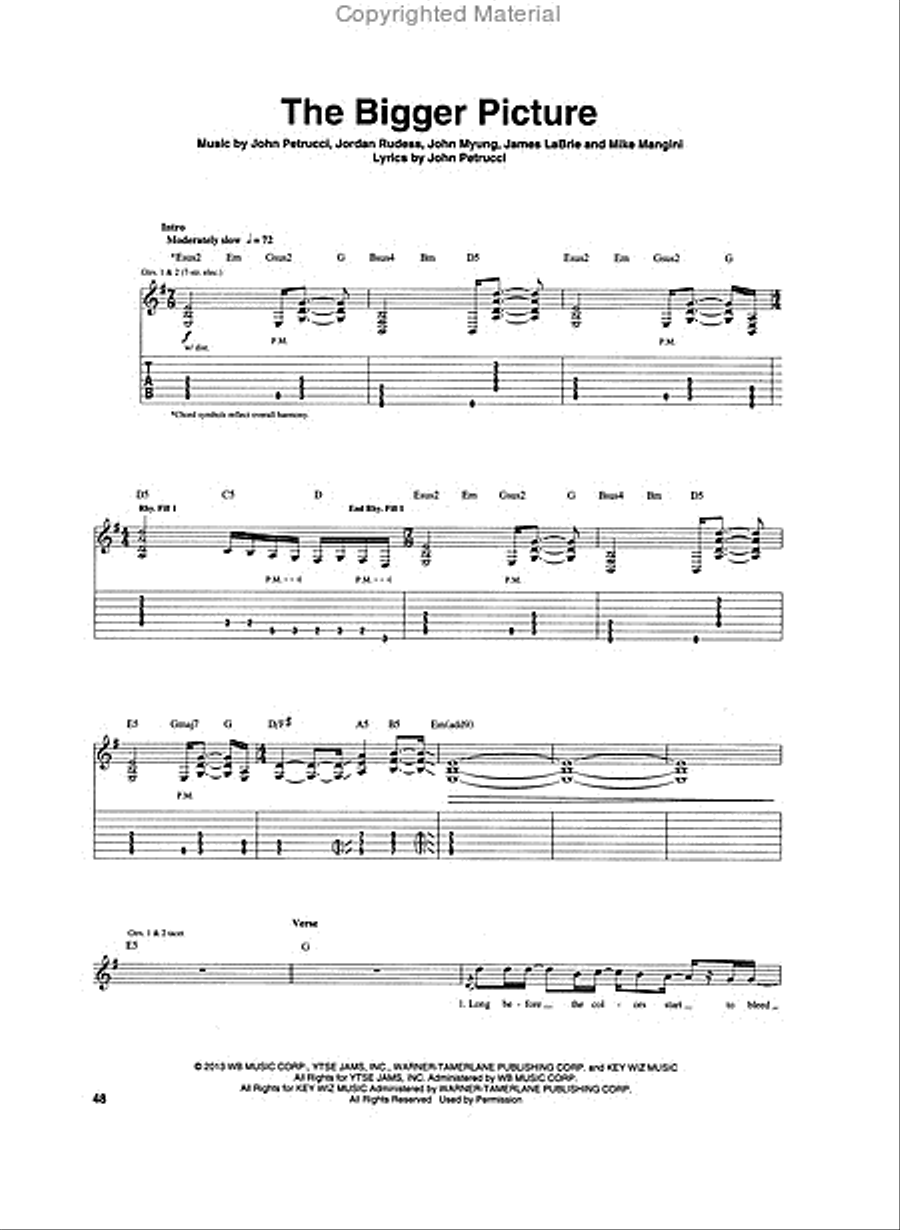 Dream Theater Guitar Tablature scores gallery preview page 6