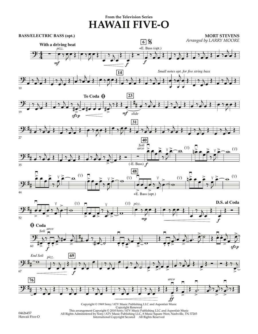 Hawaii Five-O - Bass Hawaii Five-O - Bass Orchestra scores gallery preview page 1