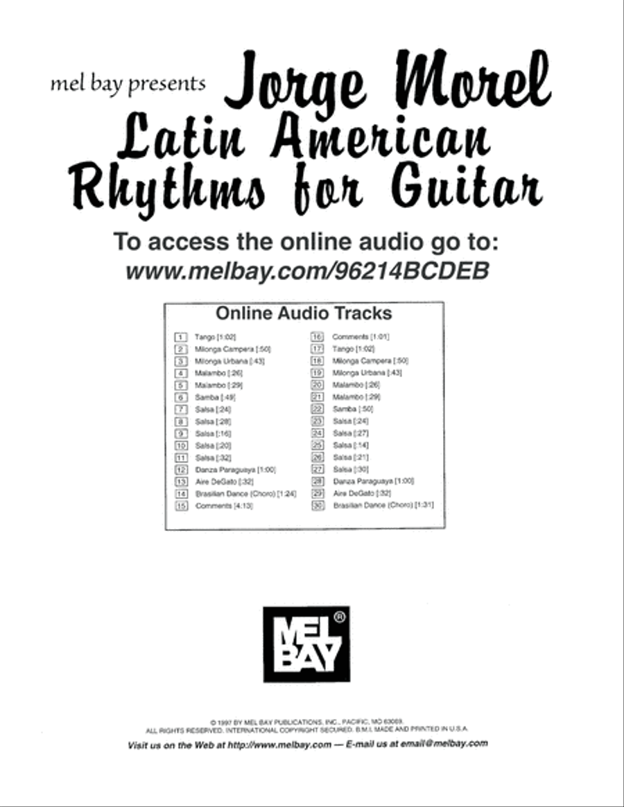 Jorge Morel: Latin American Rhythms for Guitar image number null