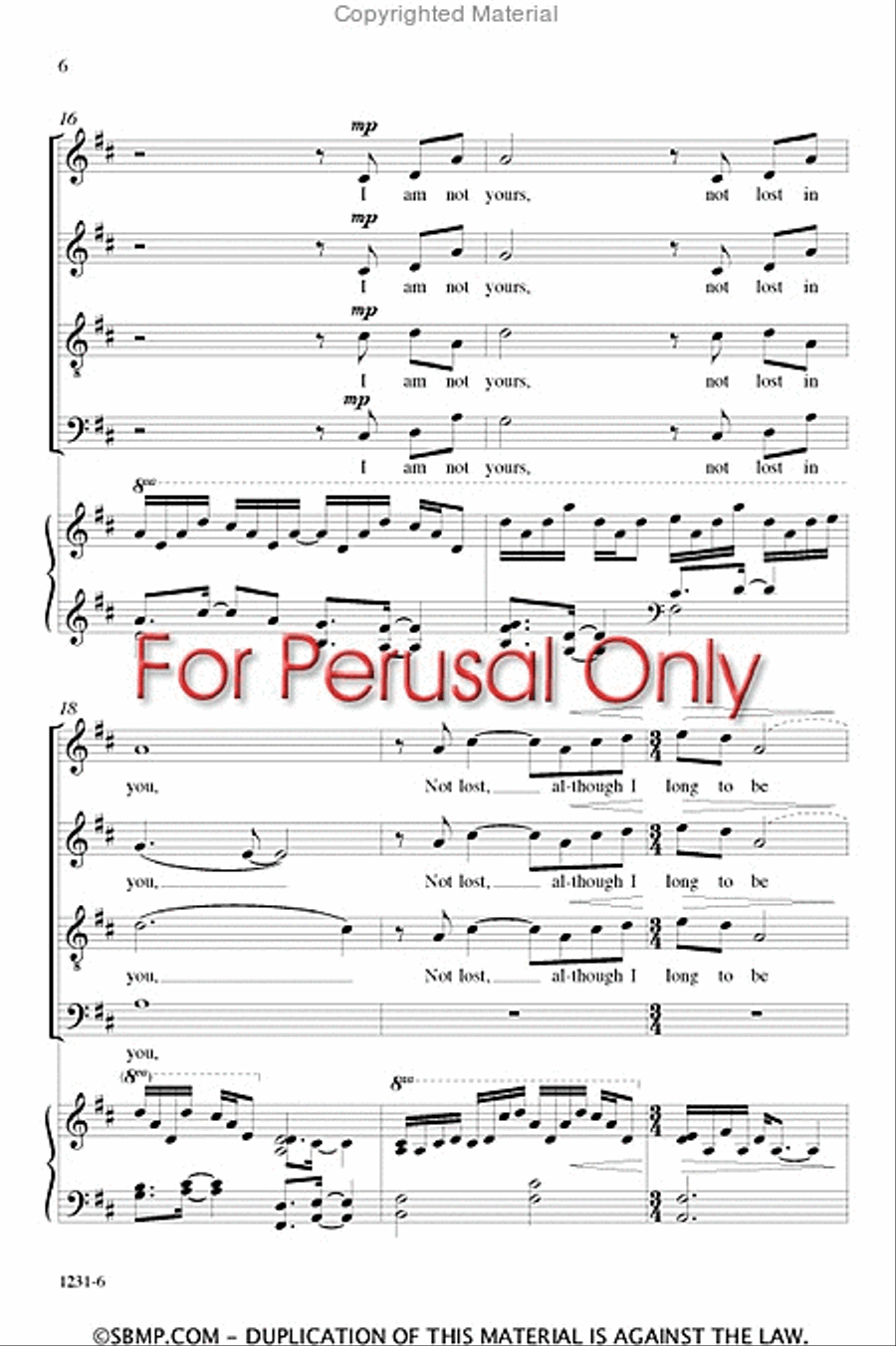 I Am Not Yours - SATB Octavo 4-Part scores gallery preview page 5