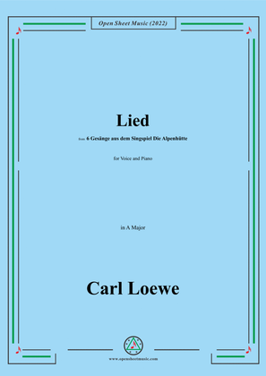 Book cover for Loewe-Lied,in A Major,for Voice and Piano