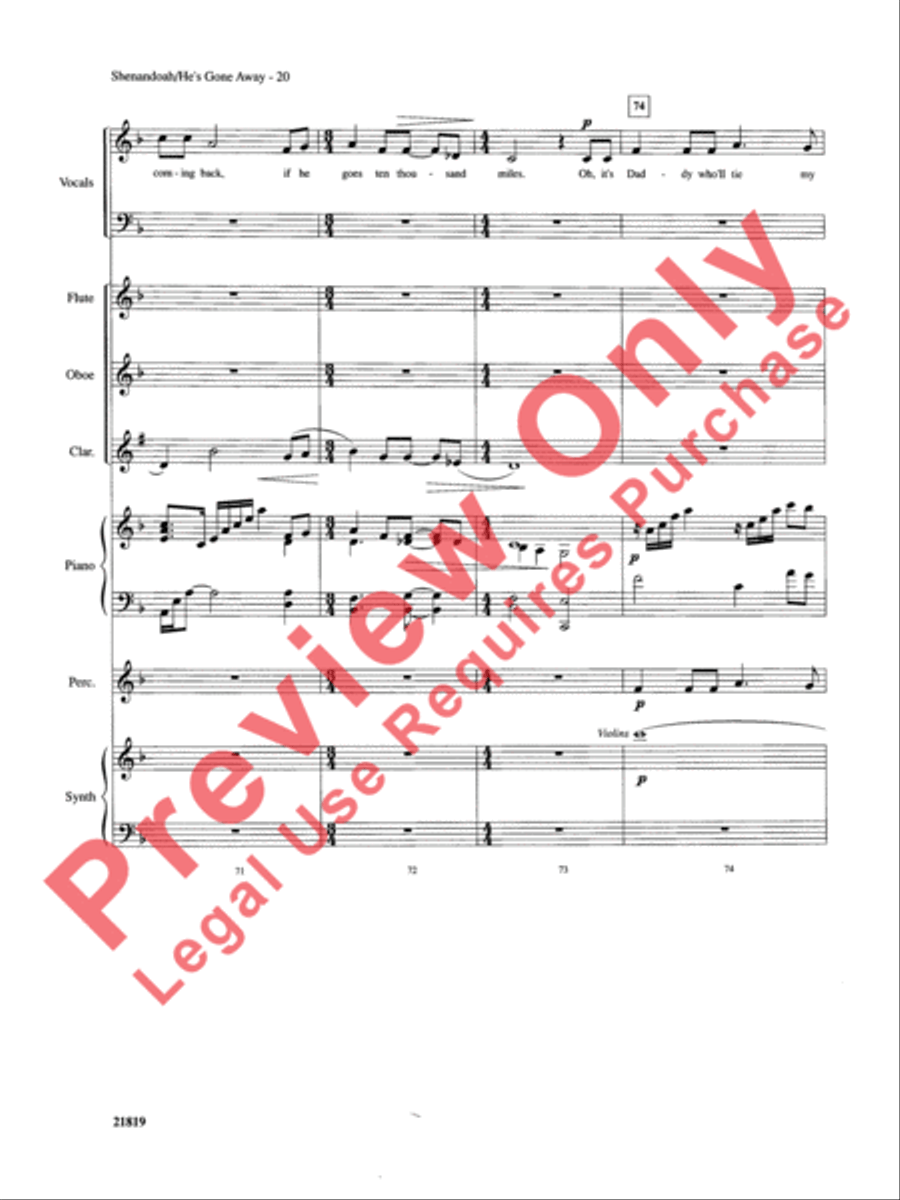 Shenandoah / He's Gone Away Choir scores gallery preview page 21