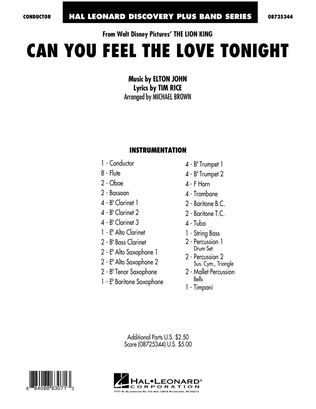 Book cover for Can You Feel The Love Tonight? (from "The Lion King") - Full Score