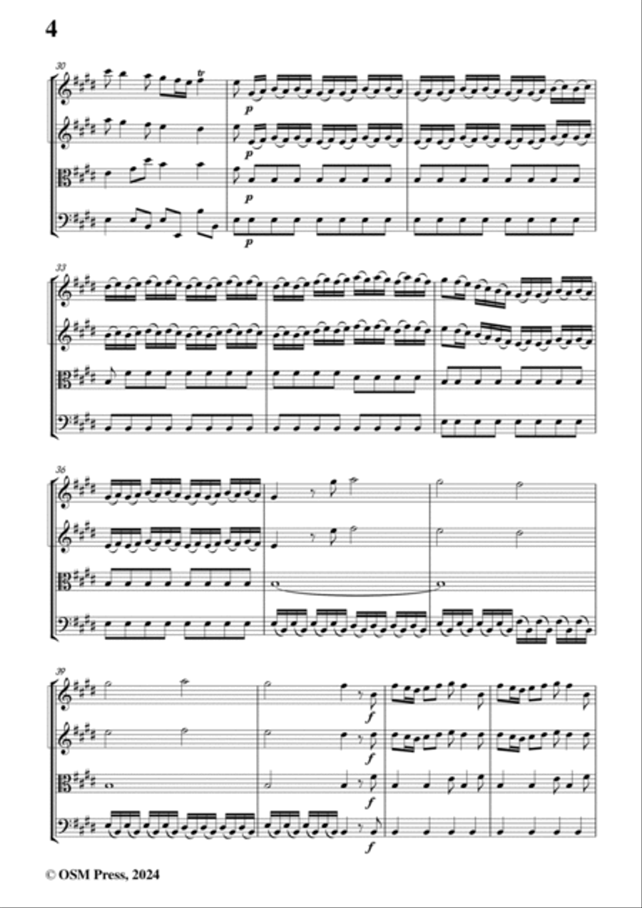Vivaldi-Violin Concerto,for 2 Violins,Viola and Cello String Quartet scores gallery preview page 4