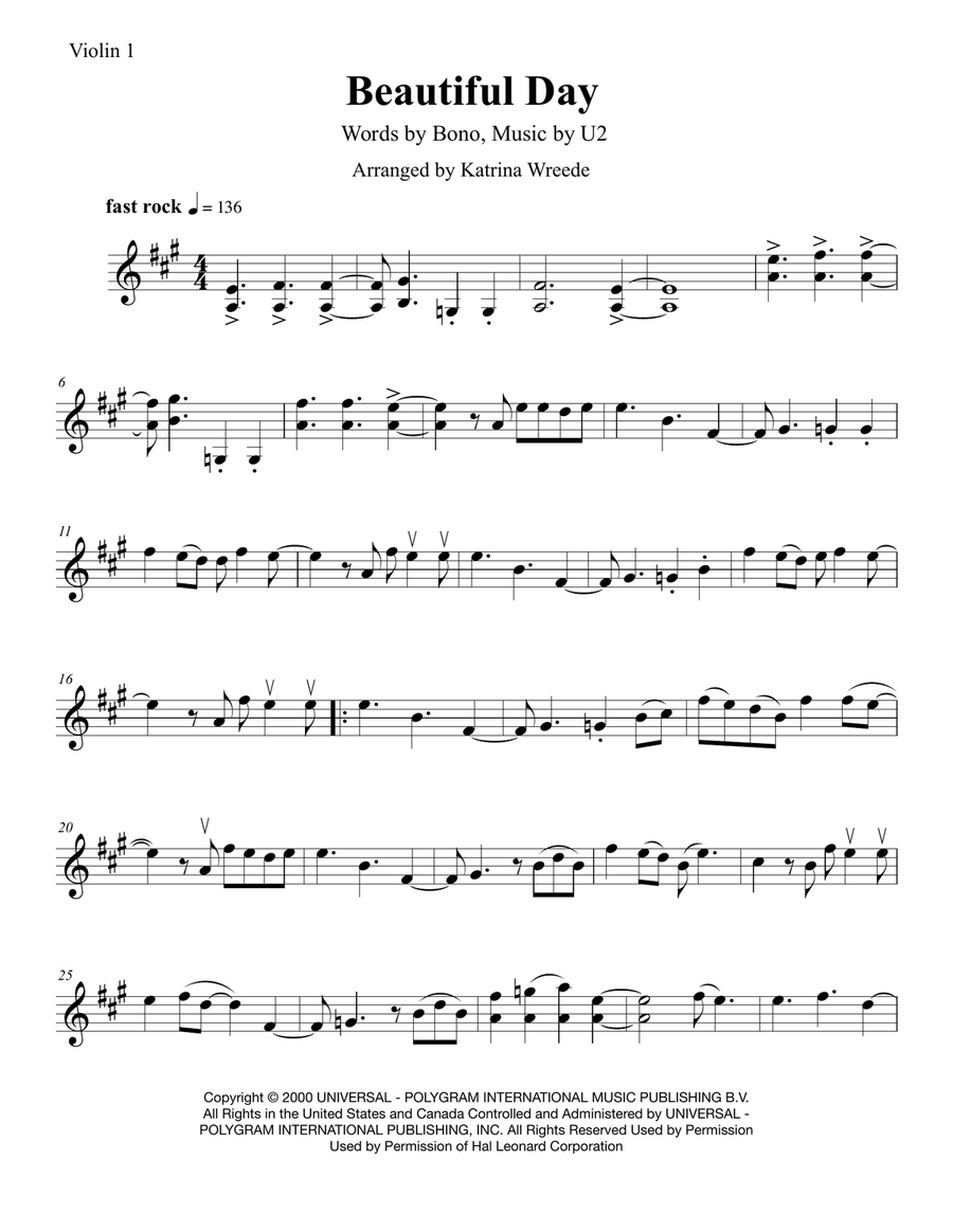 Beautiful Day String Quartet scores gallery preview page 5