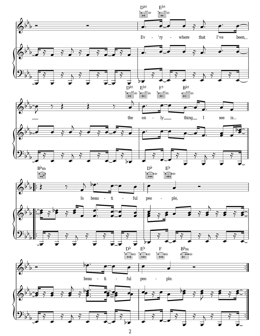 Beautiful People Acoustic Guitar scores gallery preview page 2