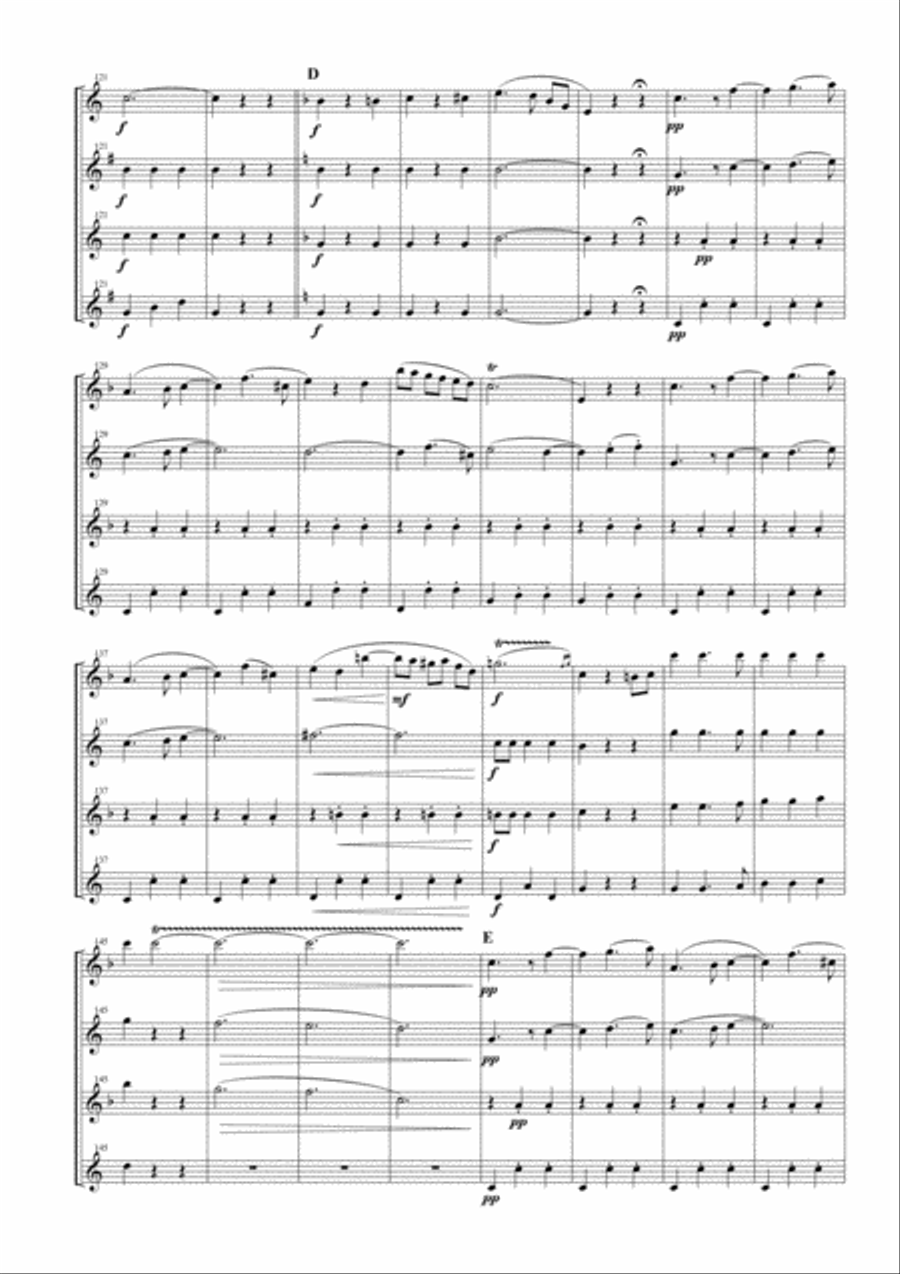 Voices Of Spring for Saxophone Quartet Saxophone Quartet scores gallery preview page 5