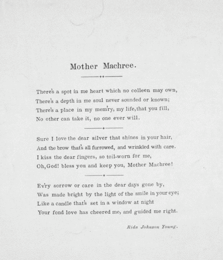 Mother Machree. Song