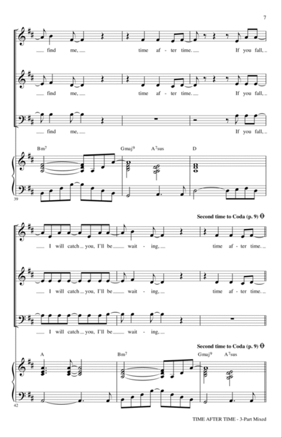 Time After Time (arr. Audrey Snyder) 3-Part scores gallery preview page 5