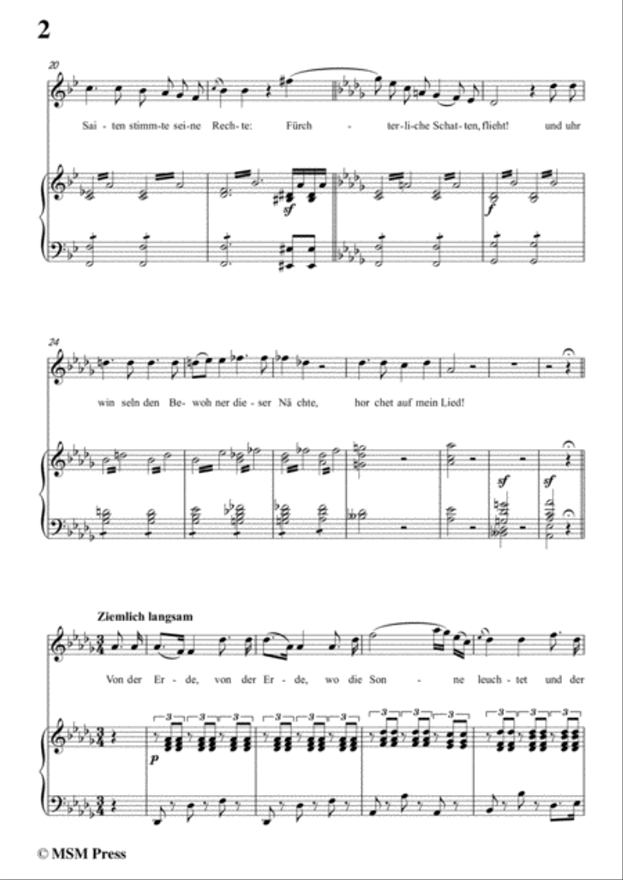 Schubert-Orpheus(Song of Orpheus as he entered Hell),D.474,in B flat Major,for Voice&Piano Voice scores gallery preview page 4