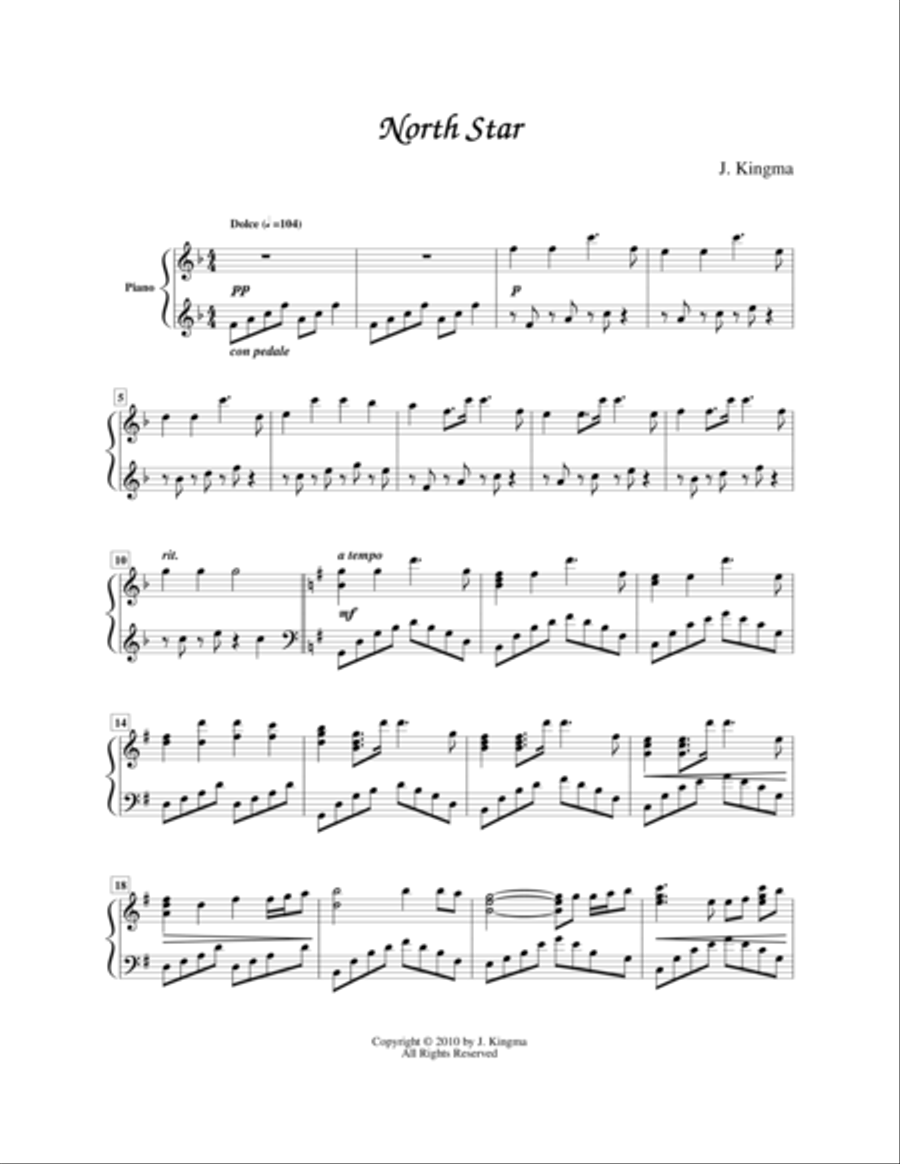 North Star North Star Piano Solo scores gallery preview page 1