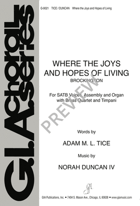 Book cover for Where the Joys and Hopes of Living - Full Score and Parts