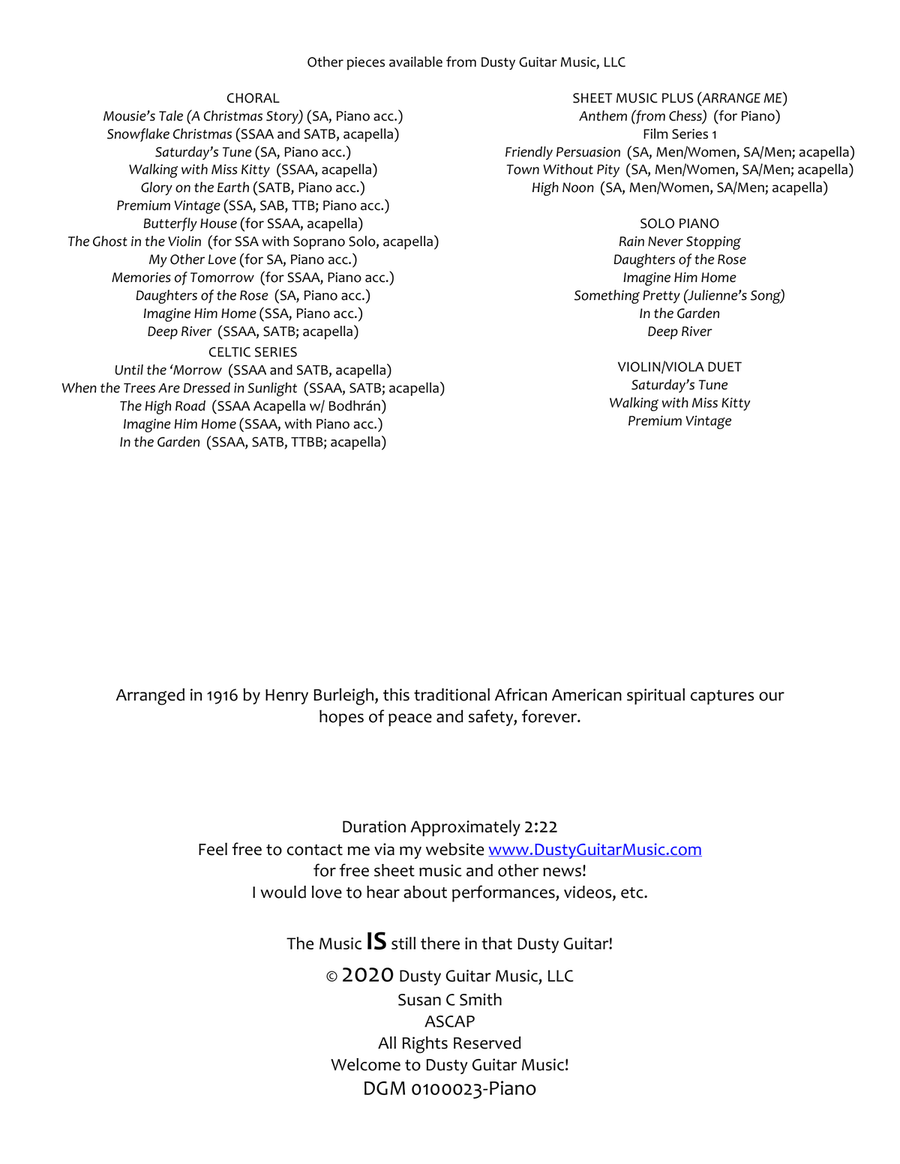 Deep River - Piano Solo Piano Solo scores gallery preview page 2