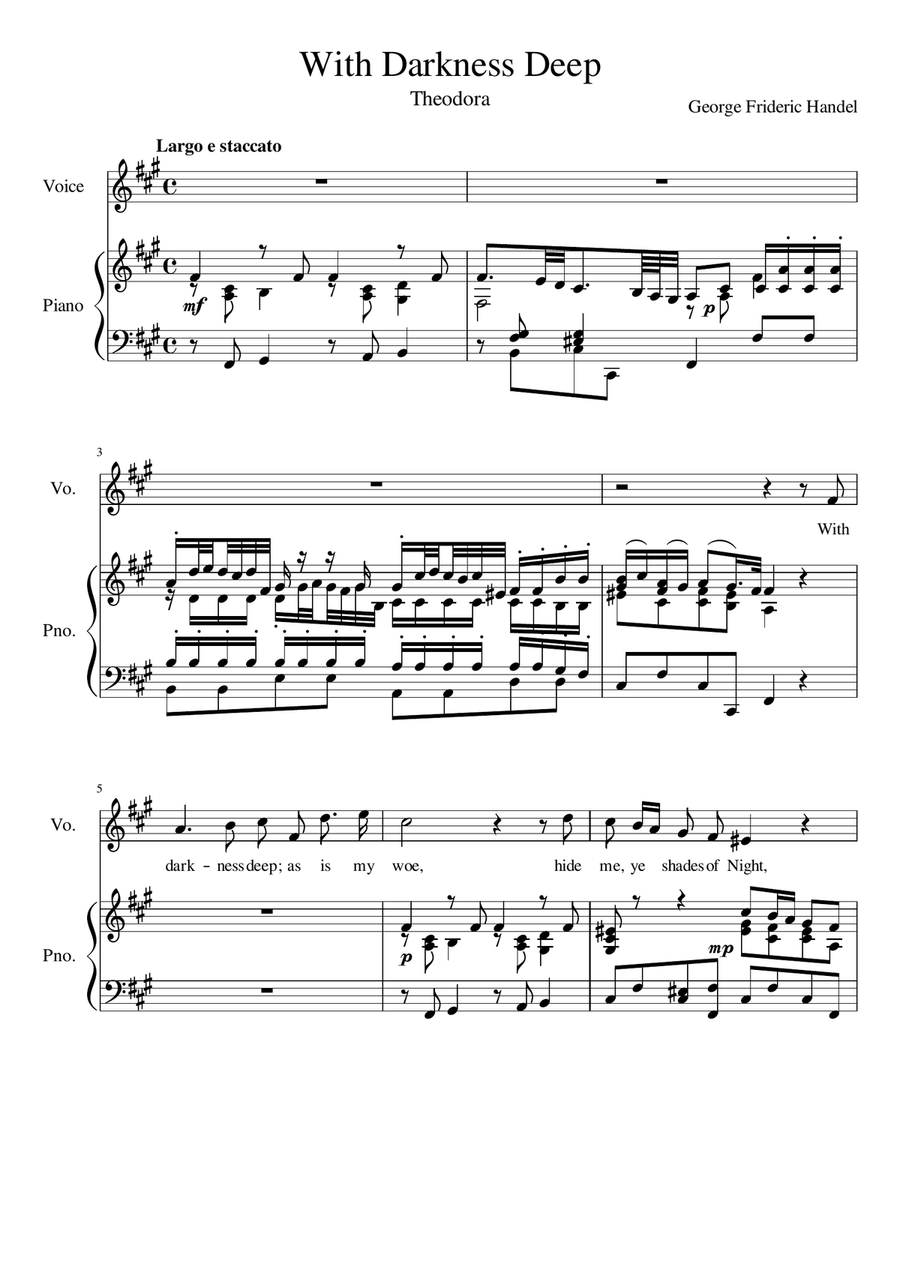 With Darkness Deep - F# Minor Voice Solo scores gallery preview page 2