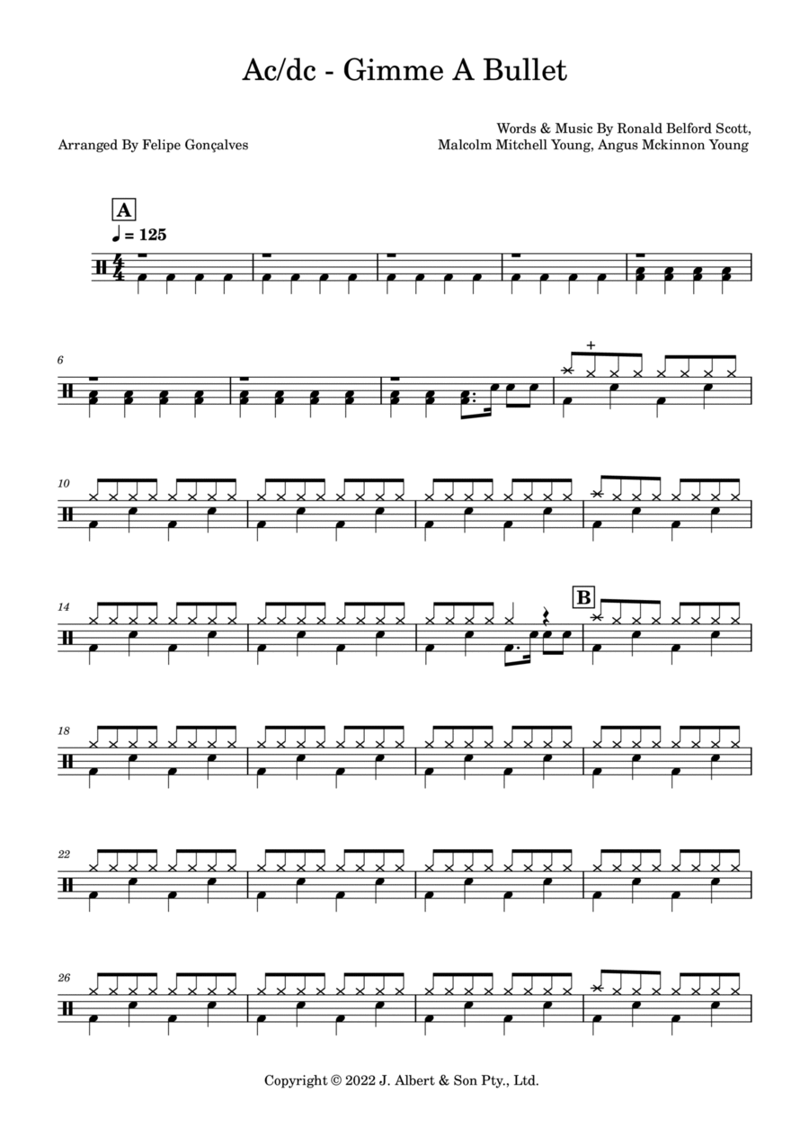 Gimme A Bullet Gimme A Bullet Drum Set scores gallery preview page 1