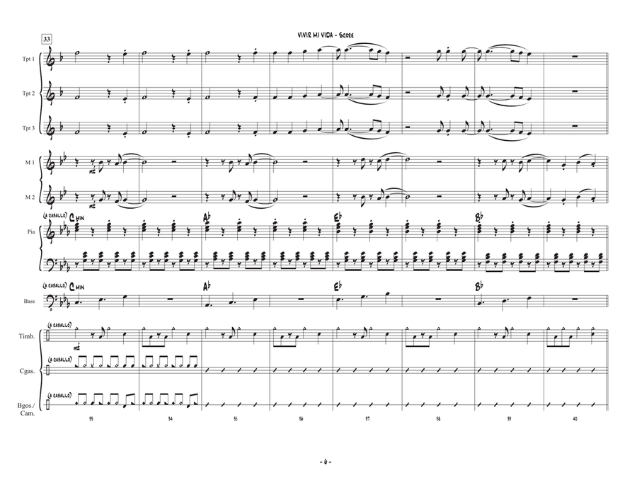 Vivir Mi Vida Brass Ensemble scores gallery preview page 6