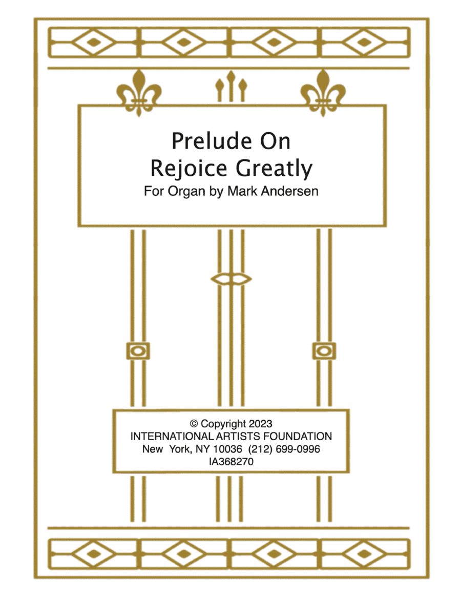Prelude On Rejoice Greatly for organ by Mark Andersen Organ Solo scores gallery preview page 1