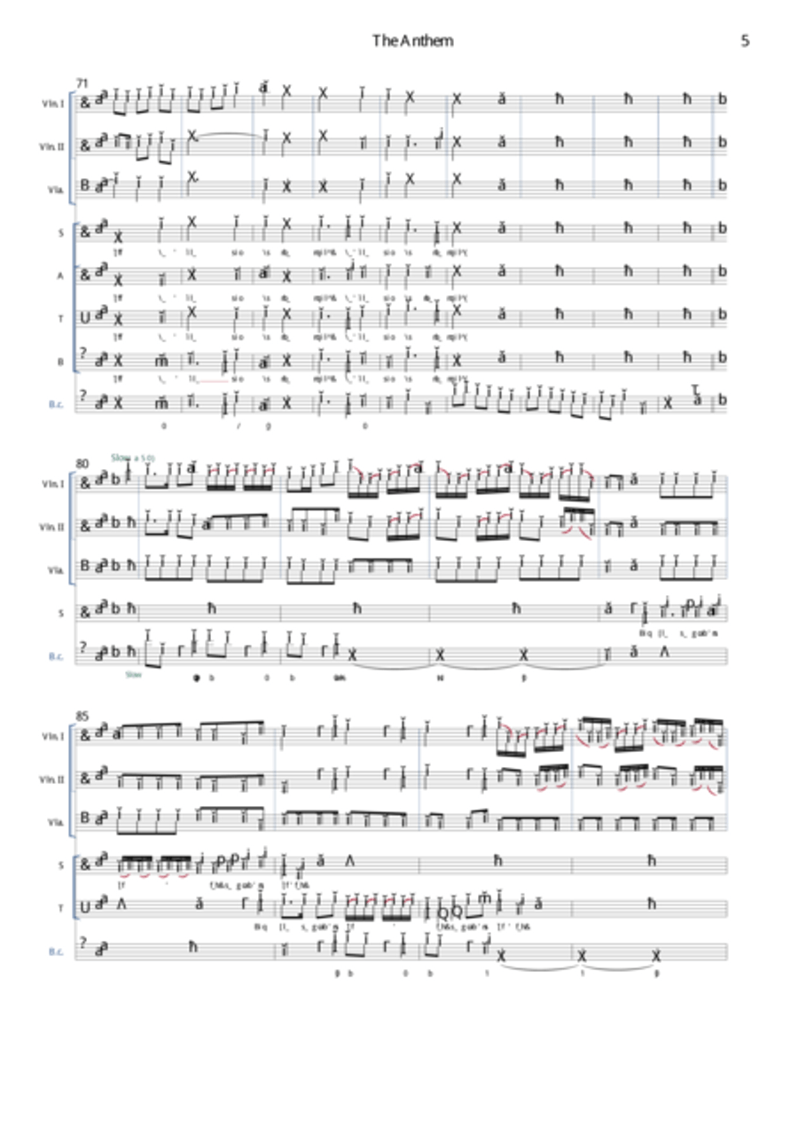 Giovanni Bononcini - Anthem (for the Funeral of John Duke of Marlborough) 4-Part scores gallery preview page 6