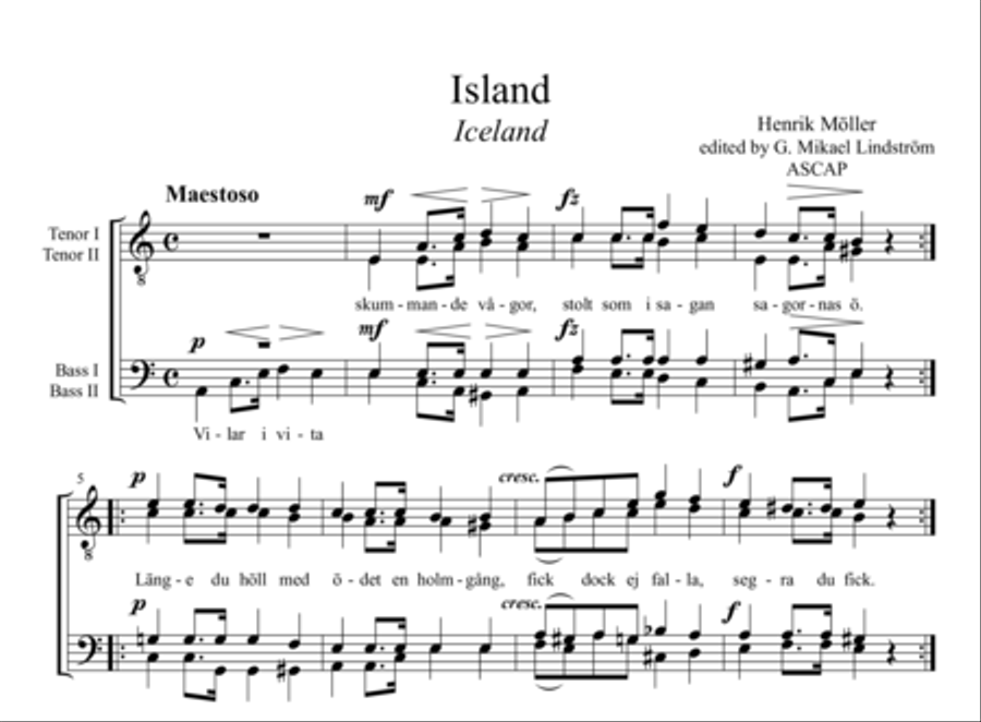 Two Swedish Folk Songs TTBB scores gallery preview page 5